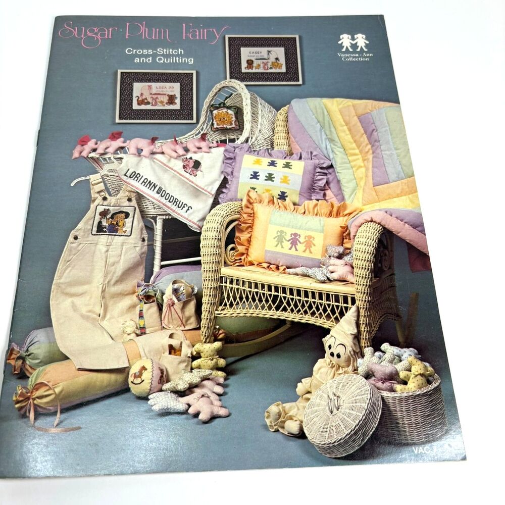 Vintage "Sugar Plum Fairy" Cross-Stitch and Quilting Pattern Book (#VAC 7)